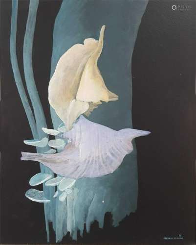 Bernard SEJOURNE (1945-1994). Blue with shells. 1975.