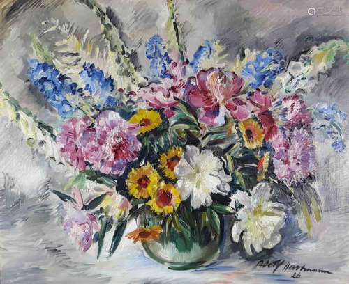 Adolf HARTMANN (1900 - 1972). Bouquet of flowers in