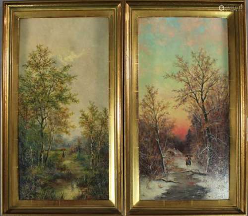 Franz Josef Georg ILLEM (1865 -?). Forest. A pair.