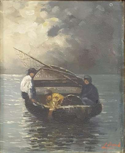 Carl CALUSD (c. 1860-1936). Three fishermen.