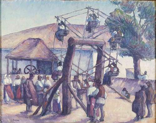 Camil RESSU (1880-1962). Wooden Ferris wheel.