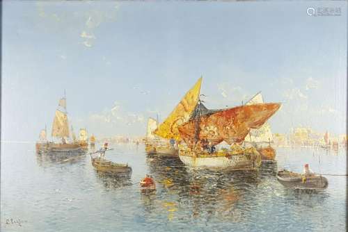 INDISTINCTLY SIGNED (XIX). Sailing boats in the Venice