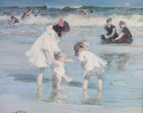 After Edward Henry POTTHAST. Children on the beach.