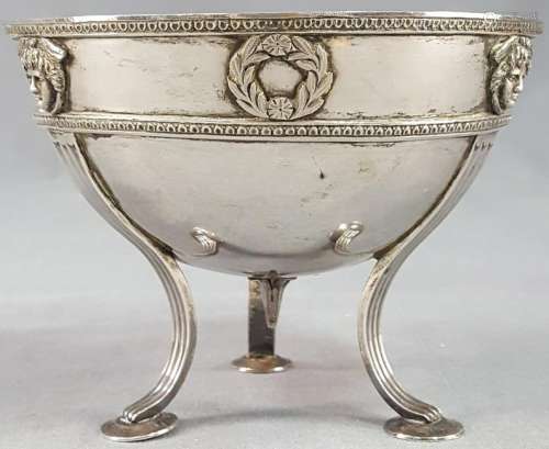 Empire tripod silver bowl, hallmarked 12 lot. With