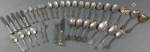 Silver cutlery for at least 4 people, silver 800.