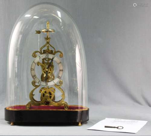 Skeleton Mantle Clock, England, around 1830. Glass