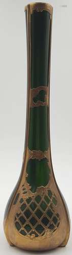 Art Nouveau vase, with bronze D'Ore decor. Probably