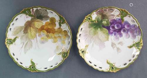 Two plates with openings. Nymphenburg. Art Nouveau,