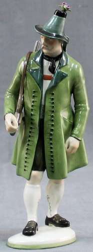 Nymphenburg porcelain figure. Hunter in costume,