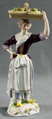 Meissen porcelain figure,''Pariser Ausrufer''. Fruit