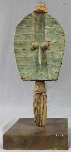 Mask. Wood with copper. Proably Congo.