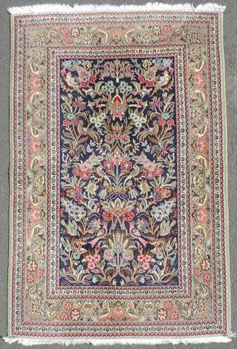 Qom Persian carpet, Iran. Fine knotting.