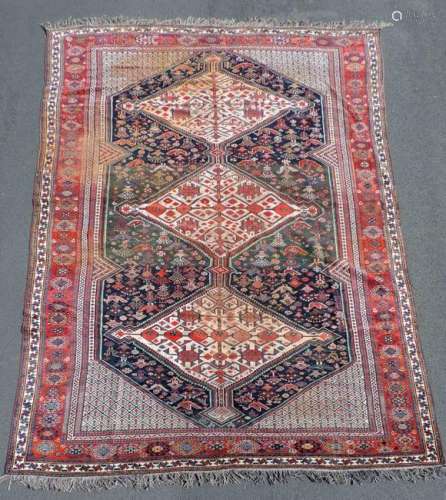 Khamseh Persian carpet. Iran. Antique, around 1900.