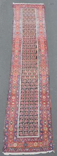 Nahawand Persian carpet. Narrow runner. Iran. Old,