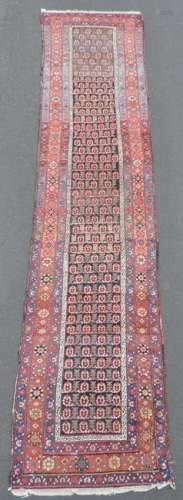 Nahawand Persian carpet. Narrow runner. Iran. Old,