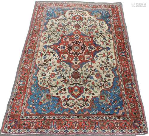 Bakhtiar Persian medallion carpet. Iran. Old, around