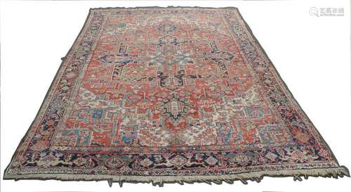 Heriz Persian carpet. Iran. Old, around 1930.