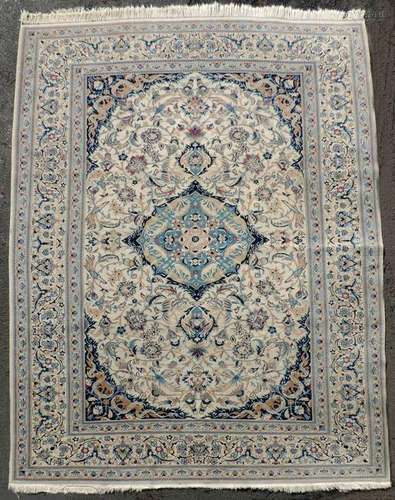 Nain Persian carpet. Iran. Fine knotting.