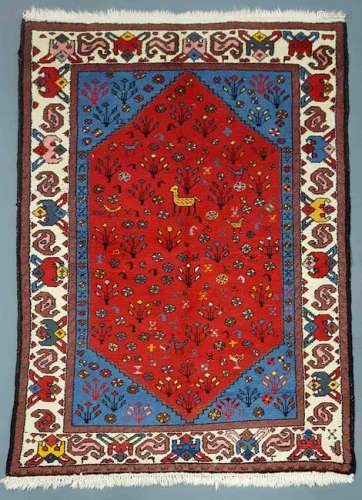 Hamadan Persian carpet. Iran. Old, mid-20th century.