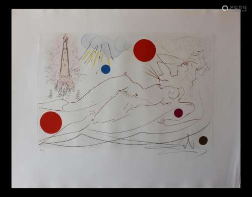 Salvador Dali- Original Etching with color 