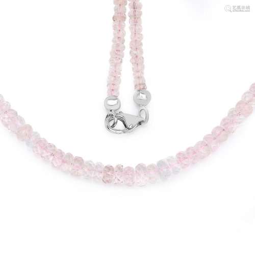 60.00 Carat Genuine Morganite .925 Sterling Silver Necklace