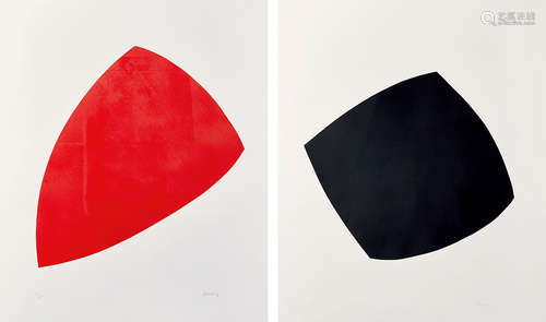 ELLSWORTH KELLY 2012年作 红与黑 丝网版画