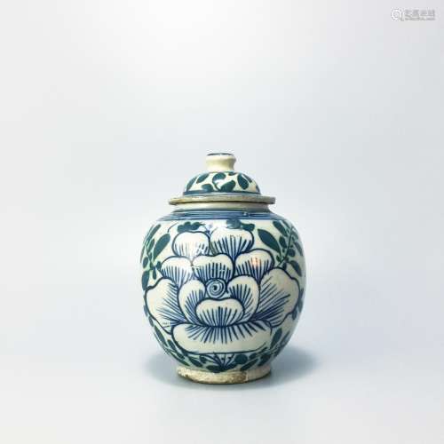 A Blue and white porcelain general style jar