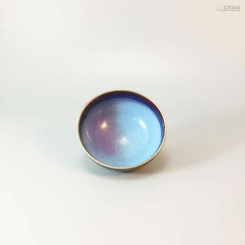 A Jun Kiln Purple Spot Blue-Glazed Bowl