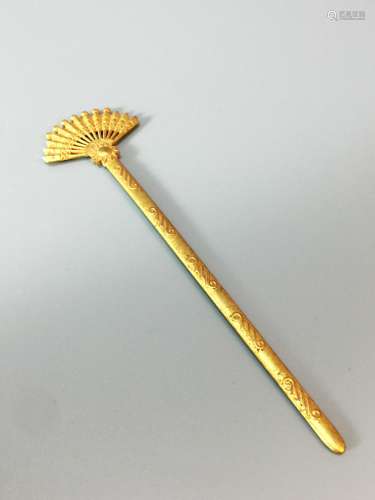 A Gold-plated Fan-Form Hairpin