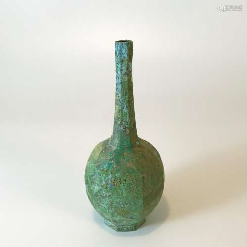 A Tang Dynasty Bronze Octagonal Flask