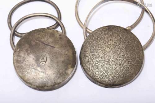 A Set of Qing Dynasty sterling silver bracelet