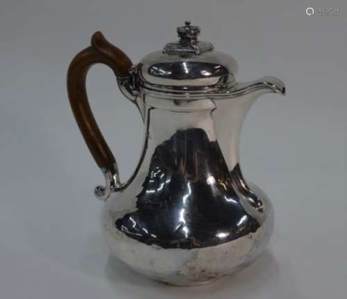 Paul Storr - A George IV silver pear-shaped hot water jug