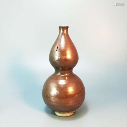 A Brown-Glazed Gourd-shaped Vase, Cizhou Kiln