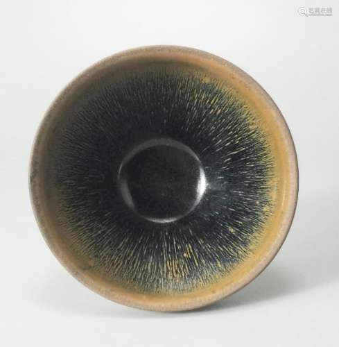 A Black-glazed Cup with Design of Rabbit Hair Streaks,