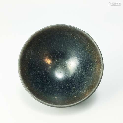 A Black-Glazed bowl with Oil-drop Marks, Jian Kiln