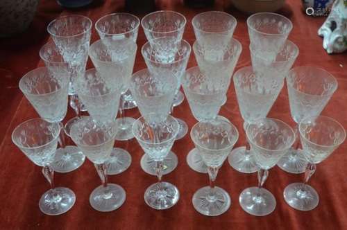 A partial suite of Royal Brierley crystal glasses