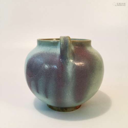 A Pot with Purple Spots & Double Ear, Jun Kiln