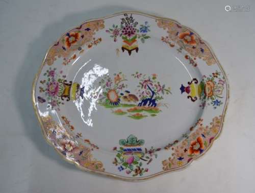 An early Victorian Chamberlains Worcester oval meat plate