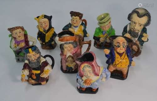 A collection of nine Burleigh Ware character jug