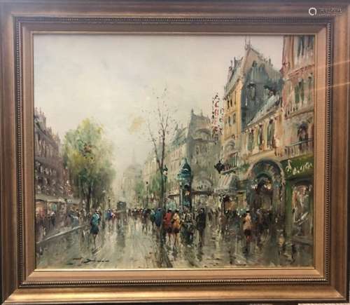 French School - Paris street scene