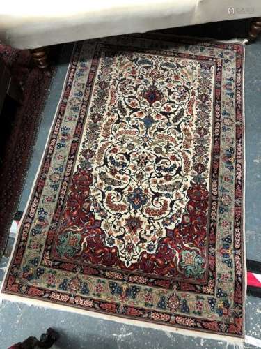A fine Persian part silk rug
