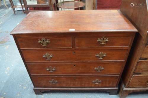 A George III mahogany chest of two short over three long graduated drawers