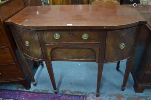A Victorian inlaid mahogany bow-front sideboard