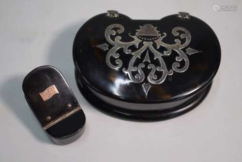 Two Victorian tortoiseshell boxes