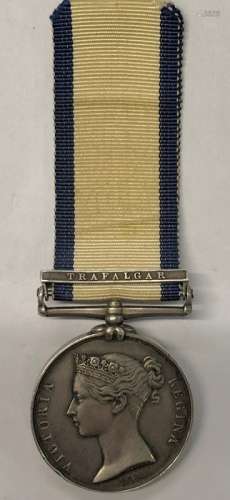 Medals: a Victorian Naval General Service Medal with 'Trafalgar' clasp awarded to Robert Niven (rena