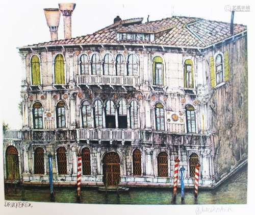 Karl Goldammer (Born 1950), Venetian palace, litho…