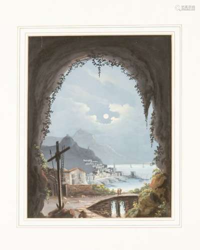 Romantic artist early 19th Century, Moonlight at t…