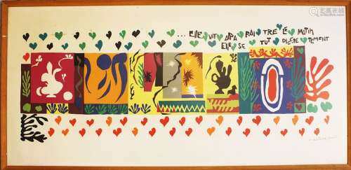 Henri Matisse (1869 1954) graphic, framed, under g…