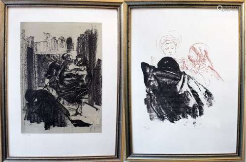 Amigoni, 6 etchings, framed, under glass. 58x43cm