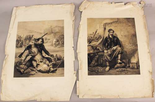Horace Vernet (1789 1863), two lithographs by Müll…